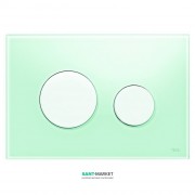 Панель смыва для унитаза TECE TECEloop с двумя клавишами стеклянная зеленая клавиши белые 9240651