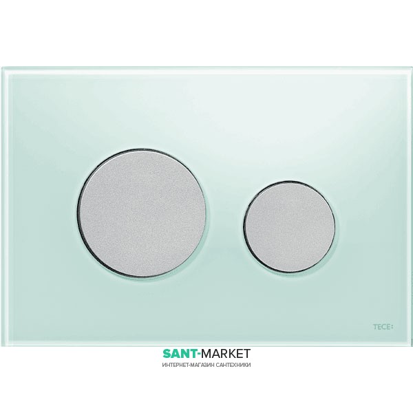 Панель смыва для унитаза TECE TECEloop с двумя клавишами стеклянная зеленая клавиши хром матовый 9240652