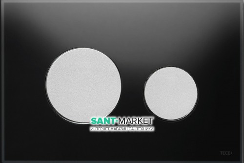 Панель смыва для унитаза TECE TECEloop с двумя клавишами стеклянная черная клавиши хром матовый 9240655