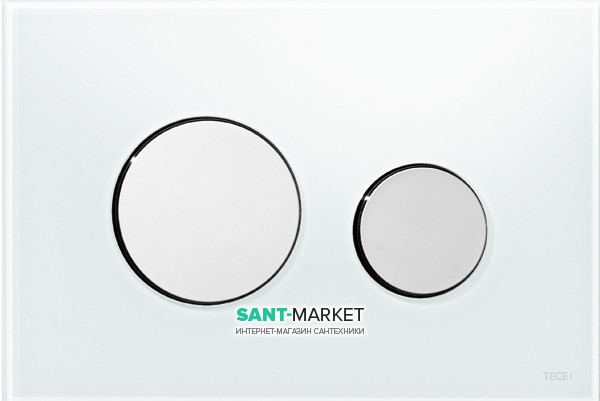 Панель змиву для унітазу TECE TECEloop з двома клавішами скляна біла клавіші хром глянсовий 9240660