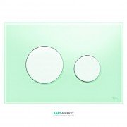 Панель змиву для унітазу TECE TECEloop з двома клавішами скляна зелена клавіші білі 9240651