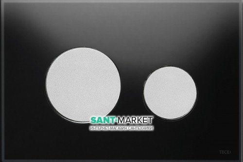 Панель смыва для унитаза TECE TECEloop с двумя клавишами стеклянная черная клавиши хром матовый 9240655