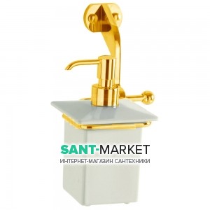 Дозатор для жидкого мыла Kerasan Retro белый золото 741291