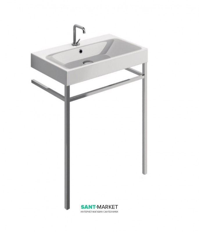 Консоль під раковину Kerasan Cento 140 см з тримачем для рушників нікель 9124K2