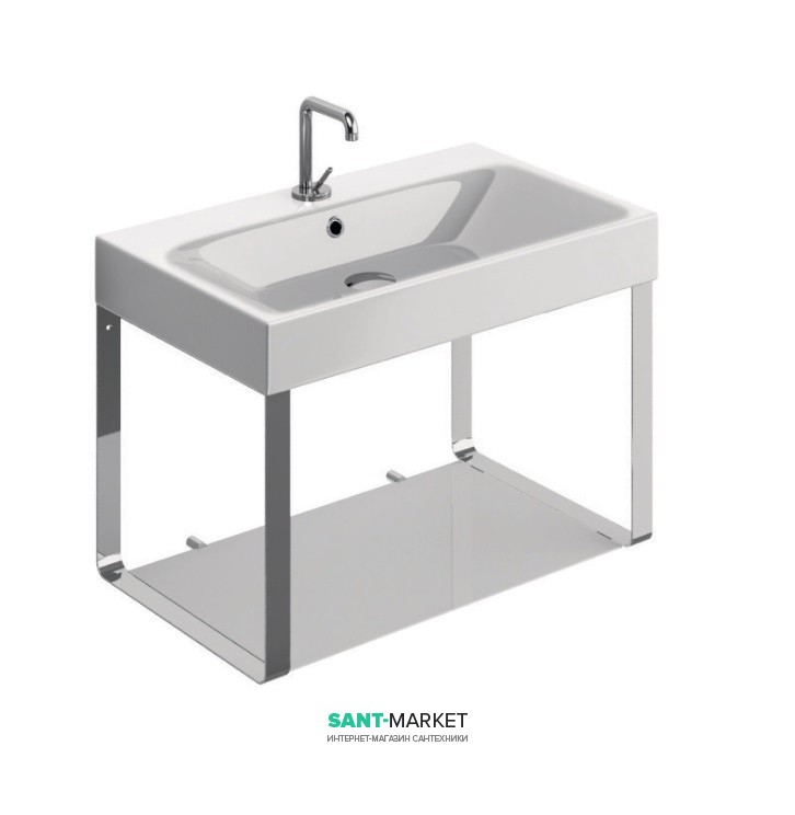 Консоль під раковину Kerasan Cento 80 см зі скляною полицею латунь 9126K1