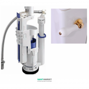 Механізм зливу для бачка моноблок Kerasan Waldorf / Retro з бічною ручкою білий / золото 754291