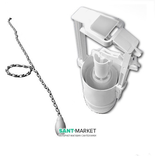 Механизм слива для высокого бачка Kerasan Waldorf/Retro с цепочкой и ручкой белый/хром 754690