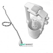 Механізм зливу для високого бачка Kerasan Waldorf / Retro з ланцюжком і ручкою білий / хром 754690