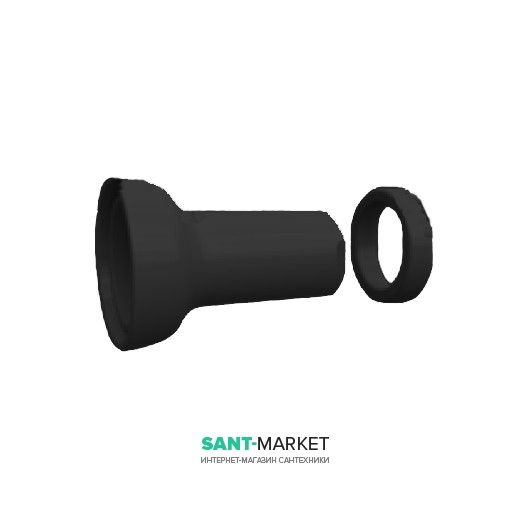 Отвод для унитазов Kerasan Retro для выпуска в стену керамика чёрный глянцевый 754804