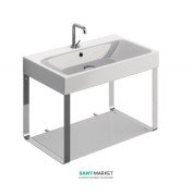 Консоль под раковину Kerasan Cento 70 см со стеклянной полкой латунь 9125K1