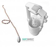 Механизм слива для высокого бачка Kerasan Waldorf/Retro с цепочкой и ручкой белый/бронза 754693
