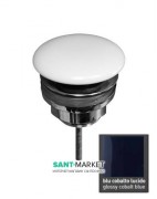 Донный клапан Kerasan клик-клак с накладкой из керамики голубой кобальт глянцевый 923377