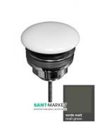 Донный клапан Kerasan клик-клак с накладкой из керамики зелёный матовый 923314