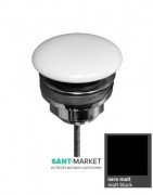 Донный клапан Kerasan клик-клак с накладкой из керамики чёрный матовый 923331