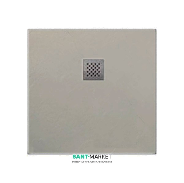 Душевой поддон мраморный Kerasan H2.5 90х90 см серый матовый 703159