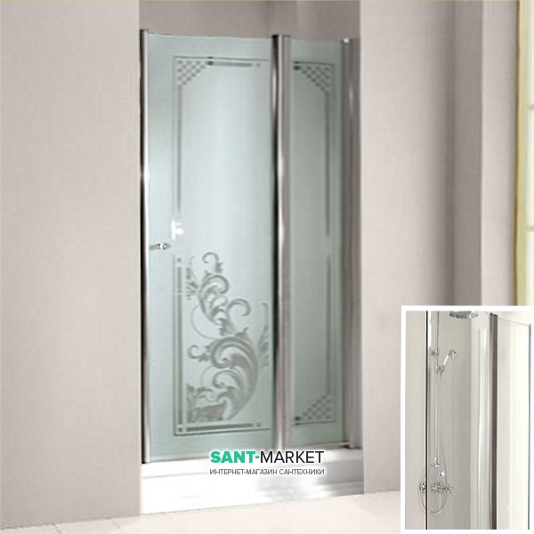 Двері душова левосторонняя Kerasan Retro SX профіль хром прозоре скло 9140T0