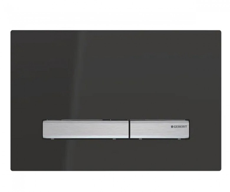 Панель змиву для унітазу Geberit Sigma50 подвійний змив чорний RAL 9005 / хром 115.788.DW.2