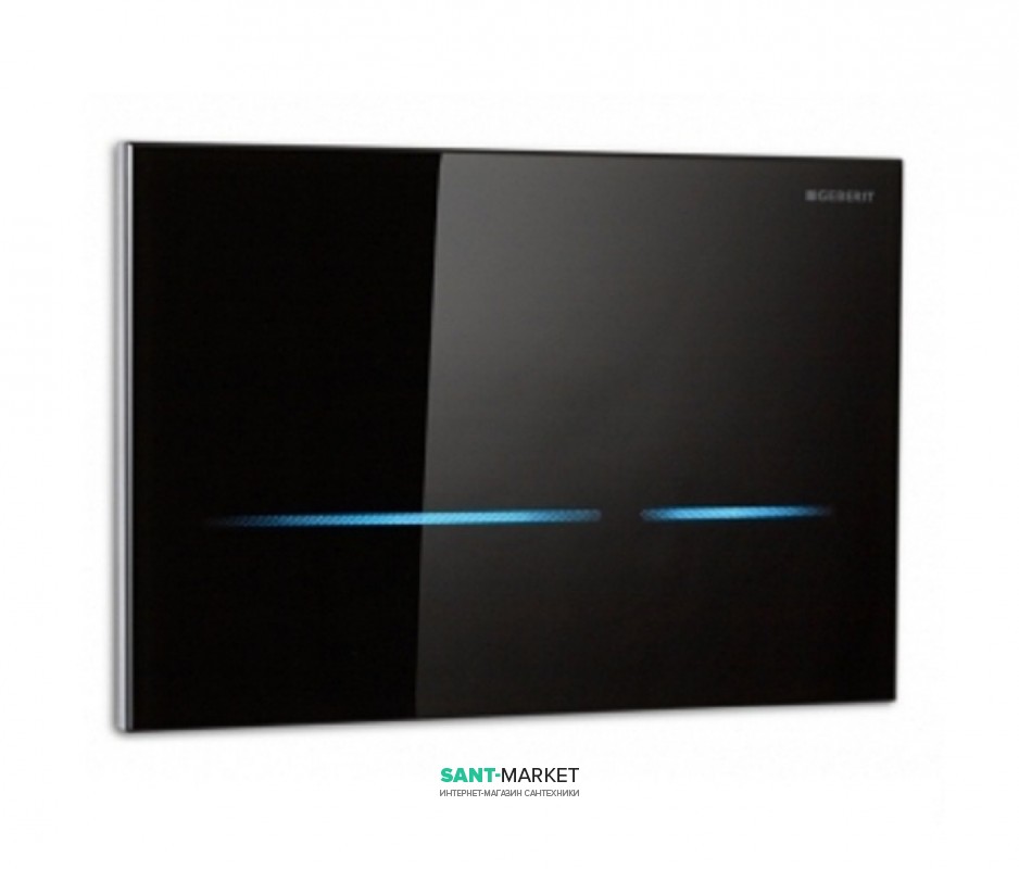 Панель смыва для унитаза Geberit Sigma80 двойной смыв бесконтактная чёрное стекло 116.092.SG.1
