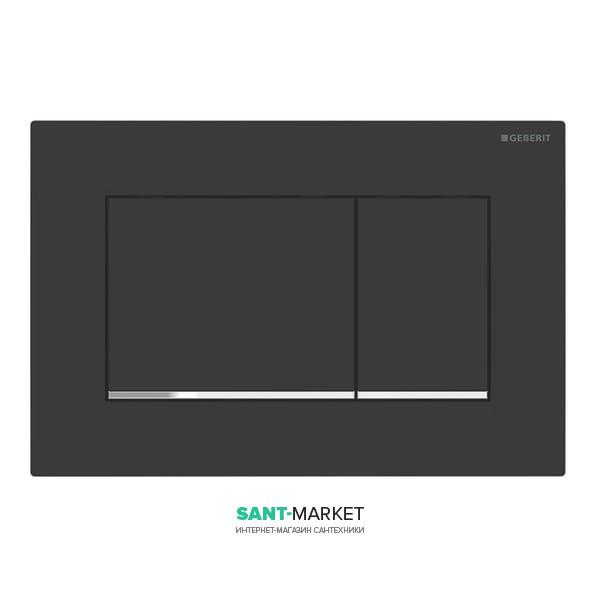 Панель змиву для унітазу Geberit Sigma30 подвійний змив чорний матовий / хром глянсовий 115.883.14.1