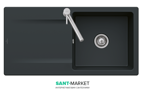 Мийка для кухні прямокутна Villeroy & Boch Siluet 60 графіт 333601i4