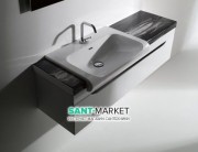 Тумба под раковину на 60 см подвесная Kerasan Inka ДСП белый глянец 911101