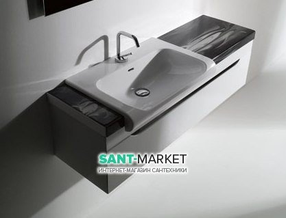 Тумба под раковину на 60 см подвесная Kerasan Inka ДСП белый глянец 911101