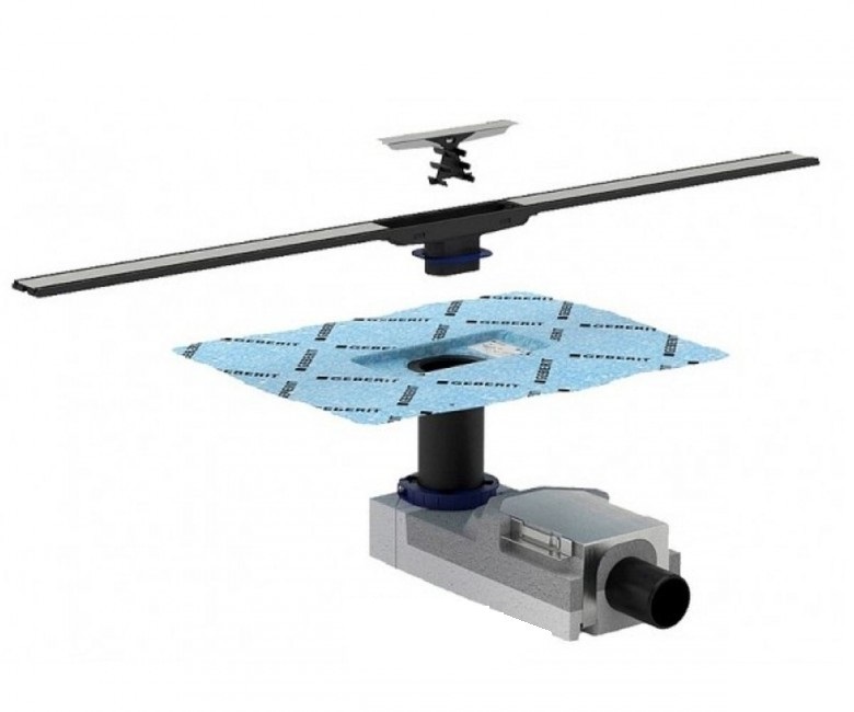 Ринва c накладної панеллю Geberit CleanLine полірований метал / матовий метал 154.150.00.1 + 154.451.KS.1