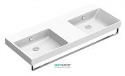 Раковина для ванной подвесная Catalano New Zero 125х50 с двумя чашами керамическая цвет белый 1125ZEDUP00