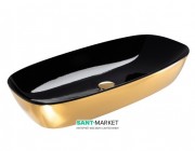 Раковина для ванной накладная Catalano Green Lux 80х40 керамика цвет черный/золото 180APGRLXNO