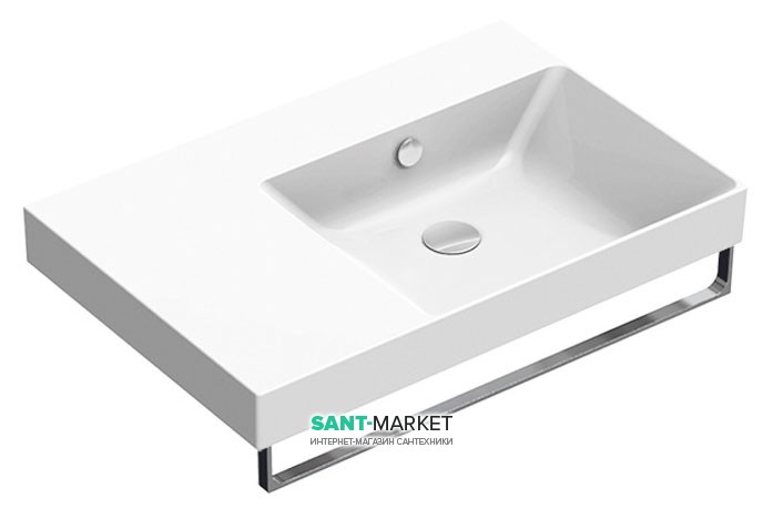 Раковина для ванной подвесная Catalano New Zero 75х50 керамическая чаша справа цвет белый 175DZEUP00