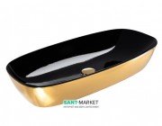 Раковина для ванной накладная Catalano Green Lux 80х40 керамика цвет черный/золото 180APGRLXNO