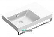 Раковина для ванной подвесная Catalano New Zero 75х50 керамическая чаша слева цвет белый 175SZEUP00