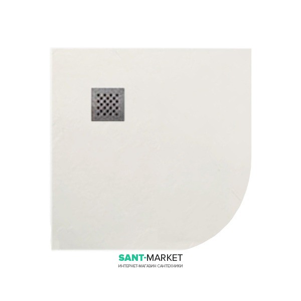 Душовий піддон кутовий мармуровий Kerasan H2.5 80х80 см білий матовий 704530