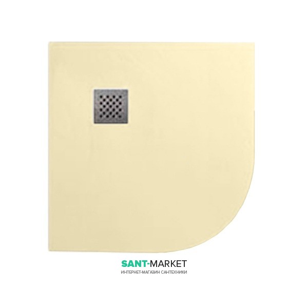 Душовий піддон кутовий мармуровий Kerasan H2.5 80х80 см кремовий матовий 704565