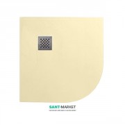 Душовий піддон кутовий мармуровий Kerasan H2.5 80х80 см кремовий матовий 704565