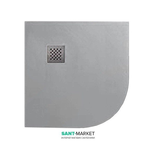 Душевой поддон угловой мраморный Kerasan H2.5 90х90 см серый матовый 704659