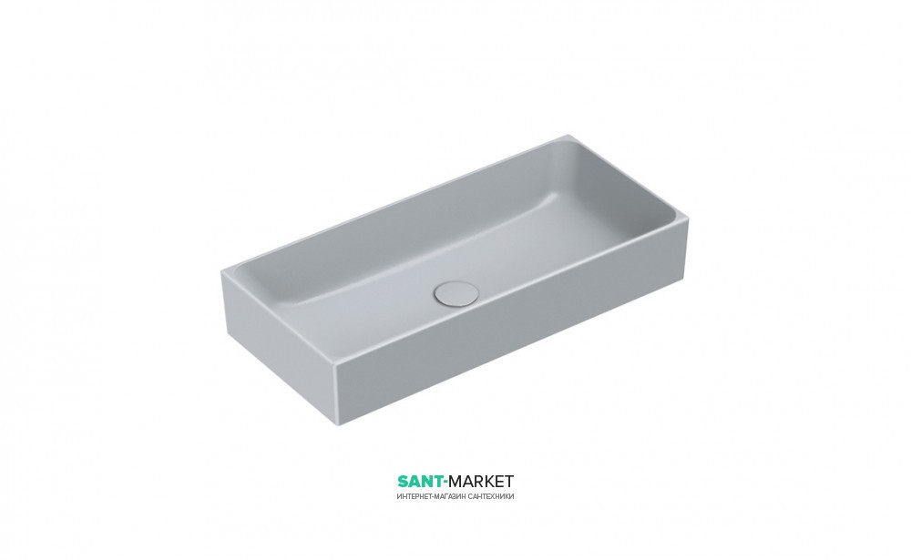 Раковина для ванної накладна Catalano Zero 75х35 керамічна колір сірий матовий 17535ZECS