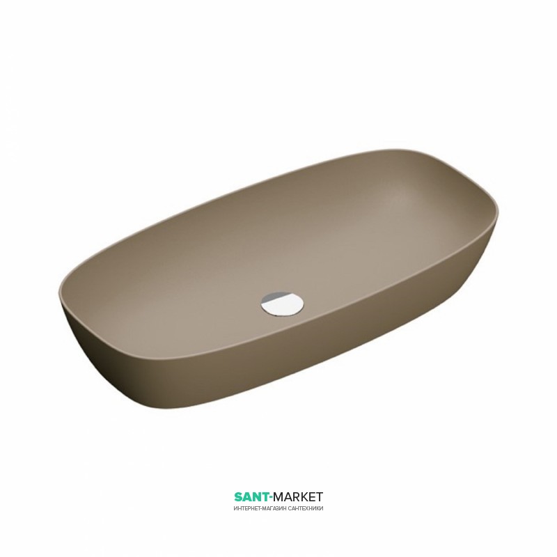 Раковина для ванной накладная Catalano Green Lux 80х40 овальная керамическая цвет коричневый матовый 180APGRLXMS