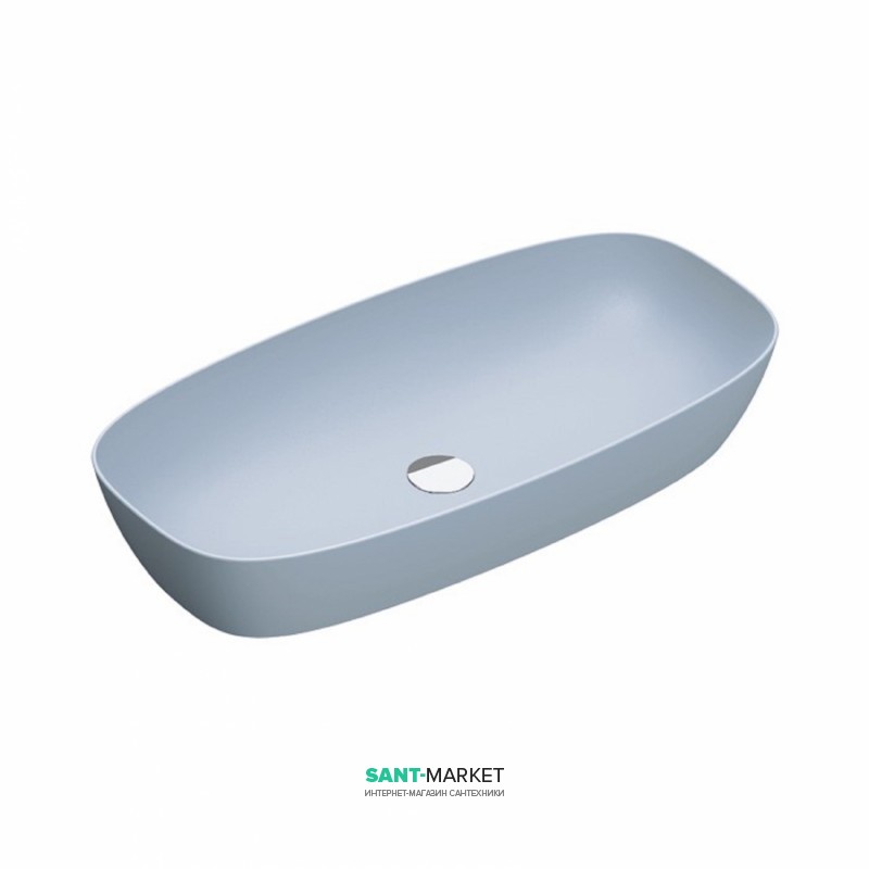 Раковина для ванної накладна Catalano Green Lux 80х40 овальна керамічна колір блакитний матовий 180APGRLXAS