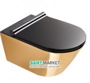 Унітаз підвісний Catalano Gold & Silver 55х35 кераміка чорний / золото 1VS55NRNO