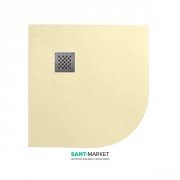 Душовий піддон кутовий мармуровий Kerasan H2.5 80х80 см кремовий матовий 704565