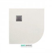 Душовий піддон кутовий мармуровий Kerasan H2.5 90х90 см білий матовий 704630