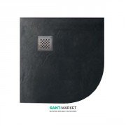 Душовий піддон кутовий мармуровий Kerasan H2.5 90х90 см антрацит 704654