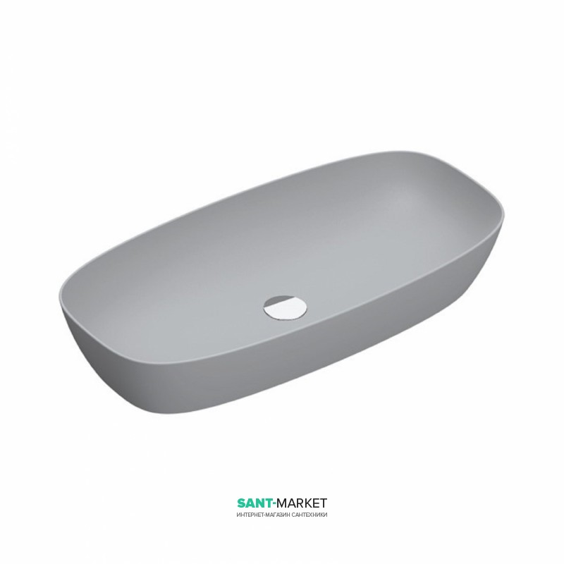 Раковина для ванної накладна Catalano Green Lux 80х40 овальна керамічна колір цементний матовий 180APGRLXCS