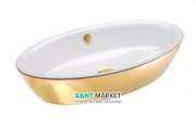 Раковина для ванной накладная Catalano Gold & Silver 70х42 керамика цвет белый/золото 170VLNBO