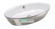 Раковина для ванной накладная Catalano Gold & Silver 70х42 керамика цвет белый/серебро 170VLNBA