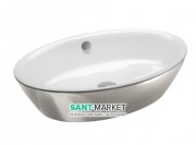 Раковина для ванной накладная Catalano Gold & Silver 60х42 керамика цвет белый/серебро 160VLNBA