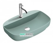 Раковина для ванної накладна Catalano Colori 65х42 кераміка колір зелений поверхню сатин 165GRLXNVS