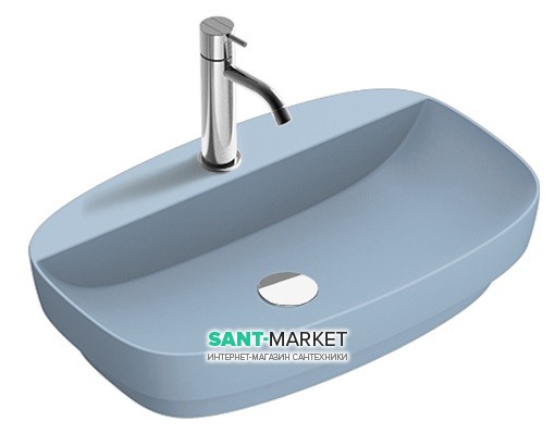 Раковина для ванной накладная Catalano Colori 65х42 керамика цвет синий поверхность сатин 165GRLXNAS