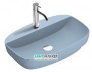 Раковина для ванной накладная Catalano Colori 65х42 керамика цвет синий поверхность сатин 165GRLXNAS